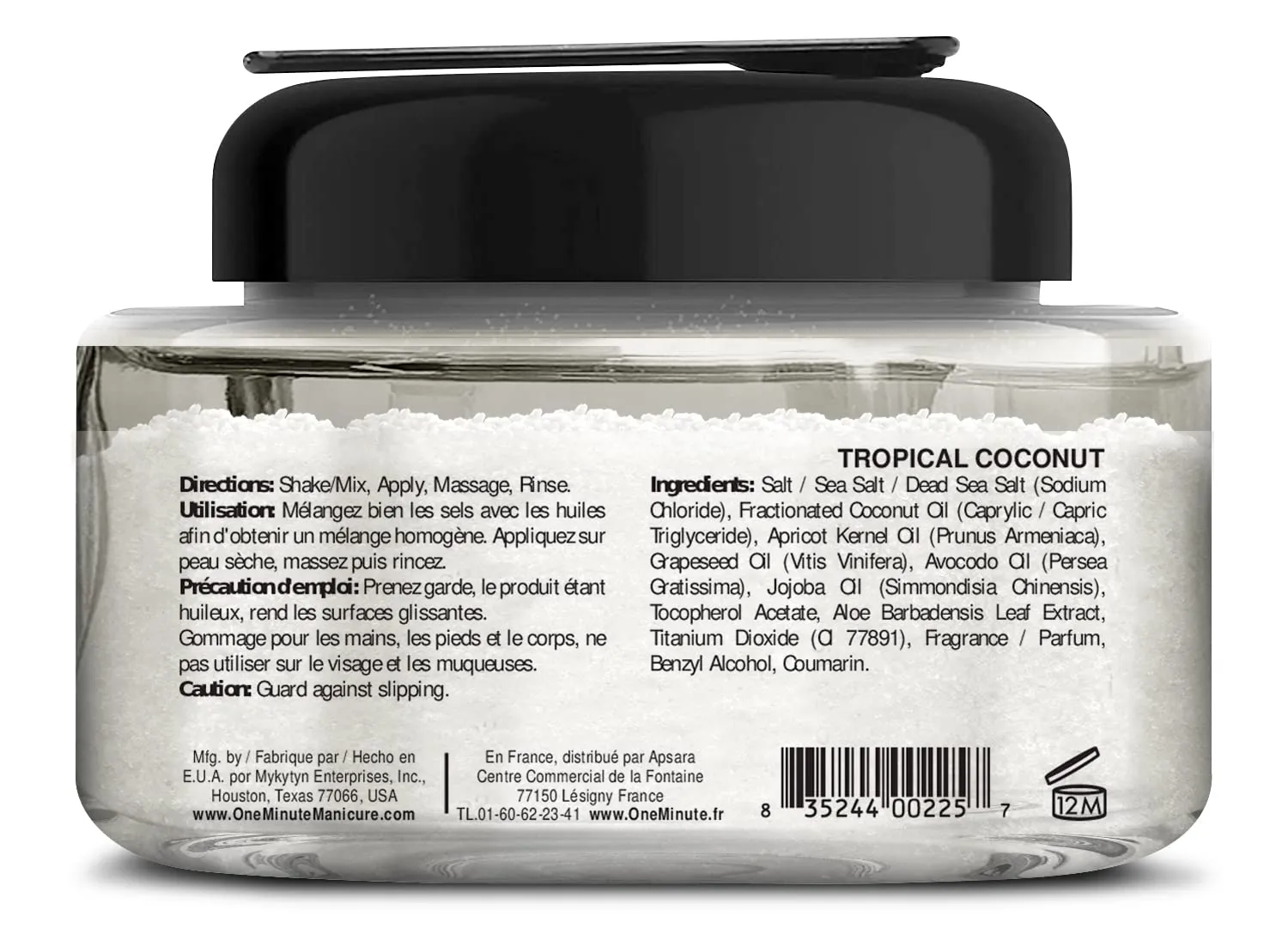 – Moisturizing Salt Scrub – 13 oz – Professionally Formulated To Exfoliate, Recondition & Moisturize Skin – Enhanced With Botanical Oils & Natural Sea Salts (Tropical Coconut)