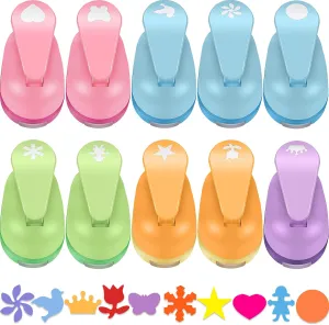 10 Pieces Craft Hole Punch Mini Craft Paper Punch Single Crafting Scrapbook Punch Shape Hole Puncher for DIY Craft, Scrapbook, Cards, Handmade Project, 10 Shapes