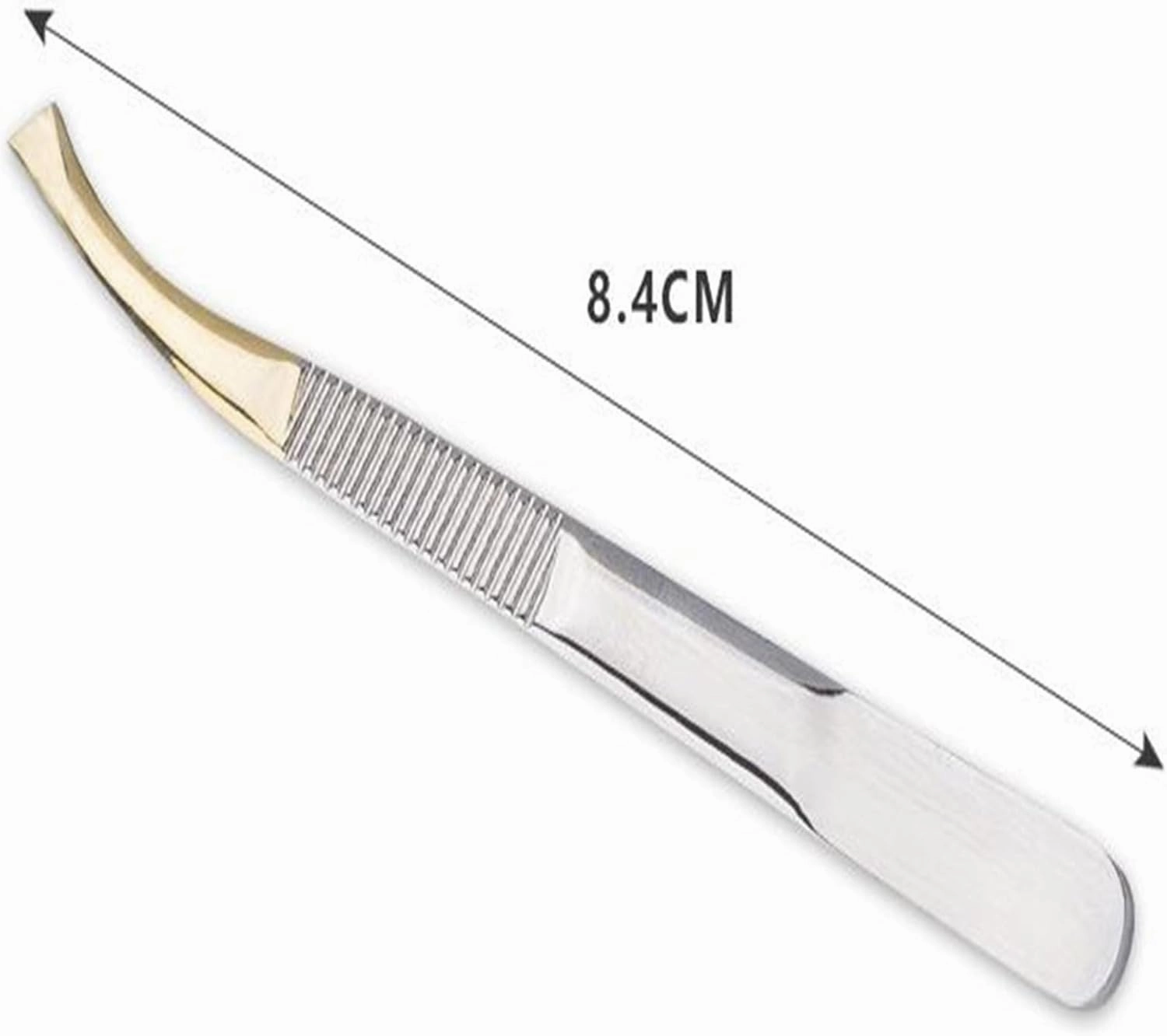 1PC Slant Tips Eyebrow Clips Stainless Steel Eyelash Extension Tweezers Brow Tweezers Makeup Tools (Silver 1SIZE)