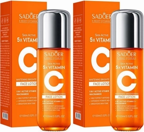 2 Pack for SADOER 5X Vitamin C Facial Lotion,Brightens Skin Tone 100ml 3.52 FL OZ