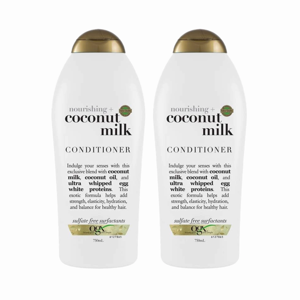 2x OGX Nourishing Hydrating Coconut Milk Conditioner For Dry Hair 750mL