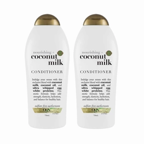 2x OGX Nourishing Hydrating Coconut Milk Conditioner For Dry Hair 750mL