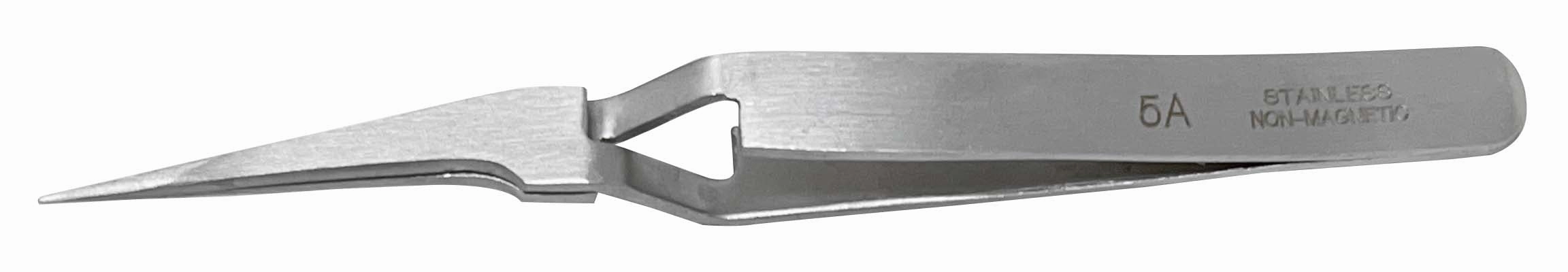 5" Stainless Steel Anti-Magnetic Straight Pointed Cross-Locking Tweezers