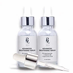 Advanced Brightening Serum - Niacinamide - Vitamin B3, Multi-Action Face Serum to Hydrate and Improve Skin Complexion, Minimize Large Pores. 2 bottles of 1oz each