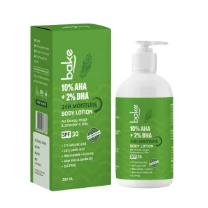 AHA BHA Body Lotion with SPF 30, 10% AHA   2% BHA, 24H Moisture, Acne & Scar Treatment, 200ml