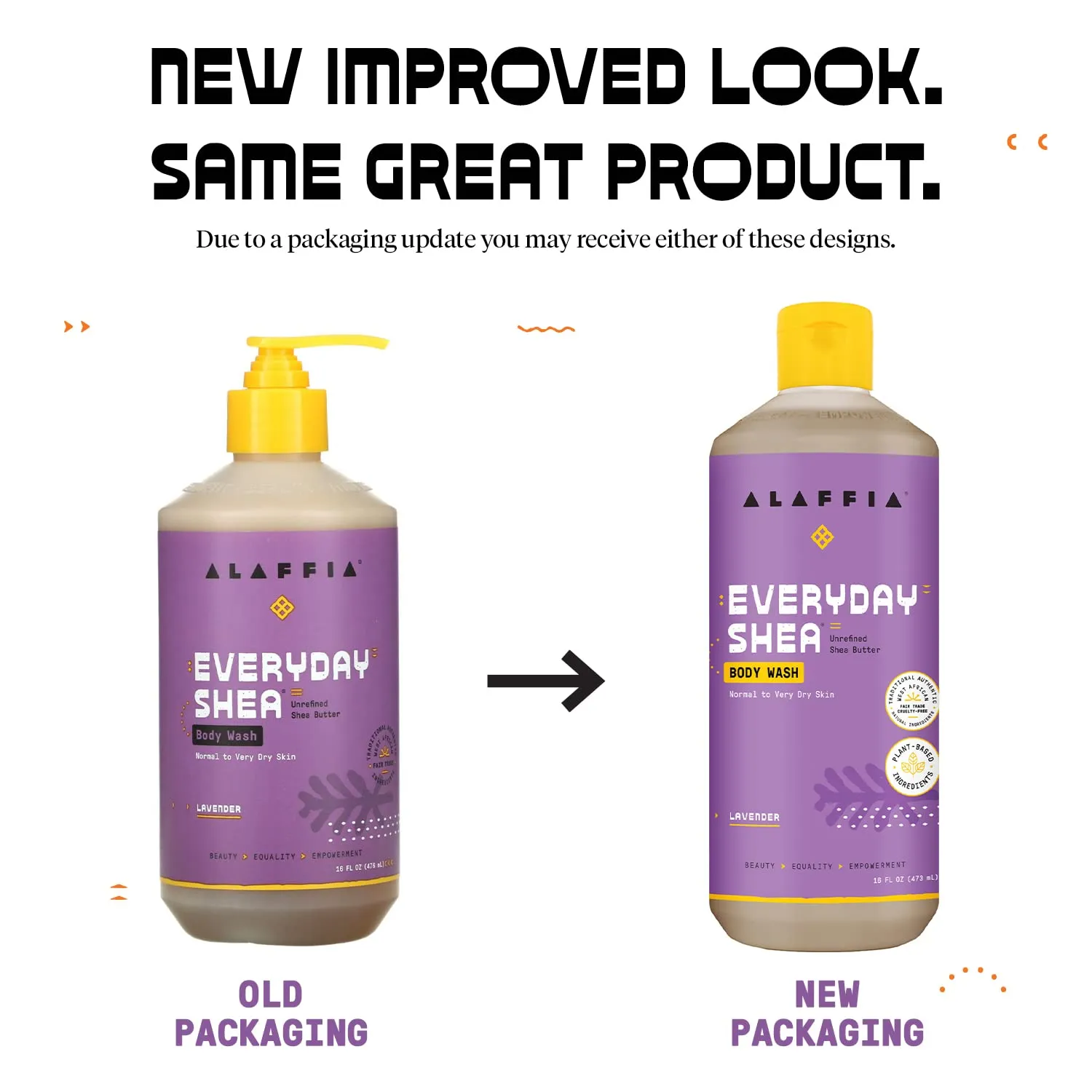 Alaffia Everyday Shea Body Wash, Naturally Helps Moisturize and Cleanse Without Stripping Natural Oils with Fair Trade Shea Butter, Neem, and Coconut Oil, Lavender, 2 Pack - 16 Fl Oz Ea