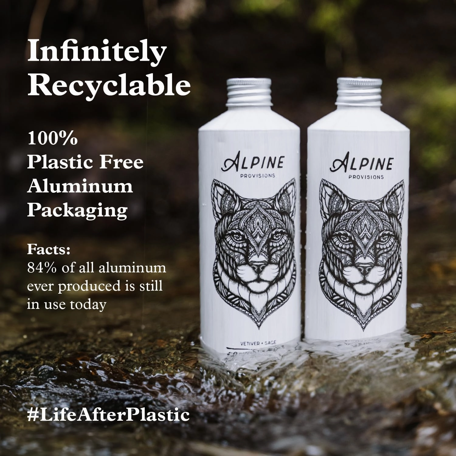 Alpine Provisions Natural Rosemary   Mint Body Wash, 16.9 fl oz in plastic-free aluminum bottle