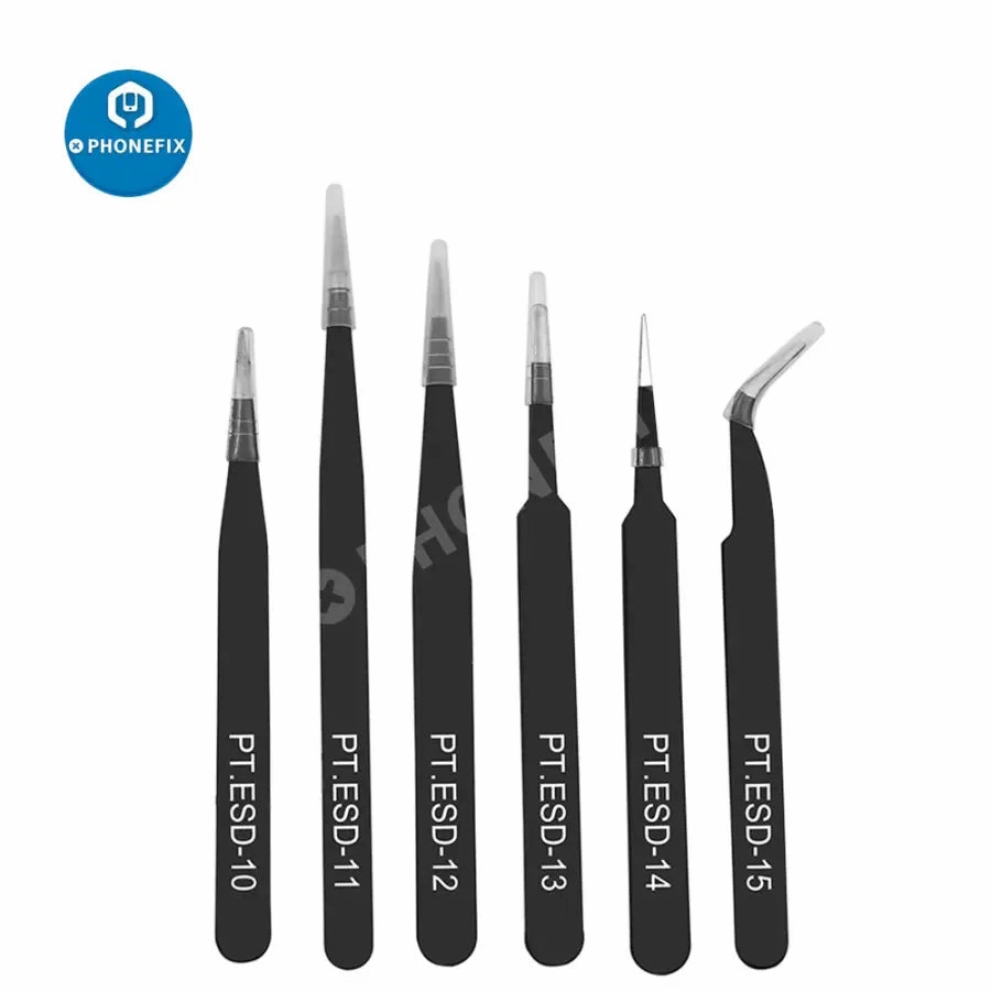 Anti-static Stainless Steel Curved Straight Tweezers For Phone Repair Tool
