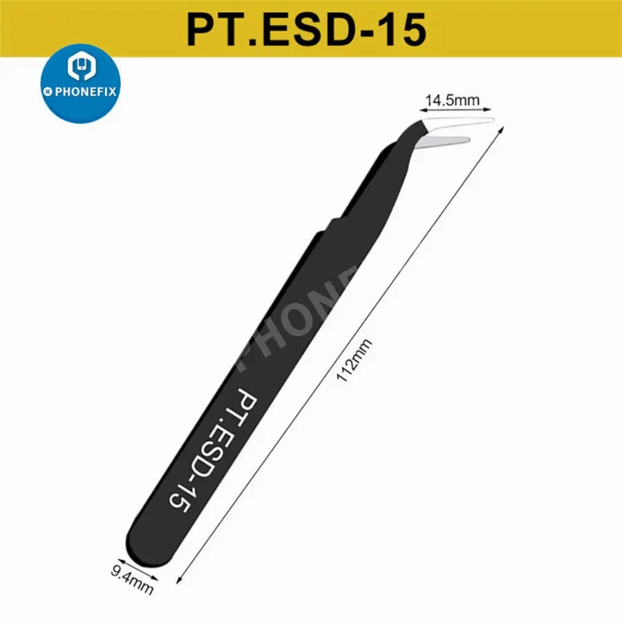 Anti-static Stainless Steel Curved Straight Tweezers For Phone Repair Tool