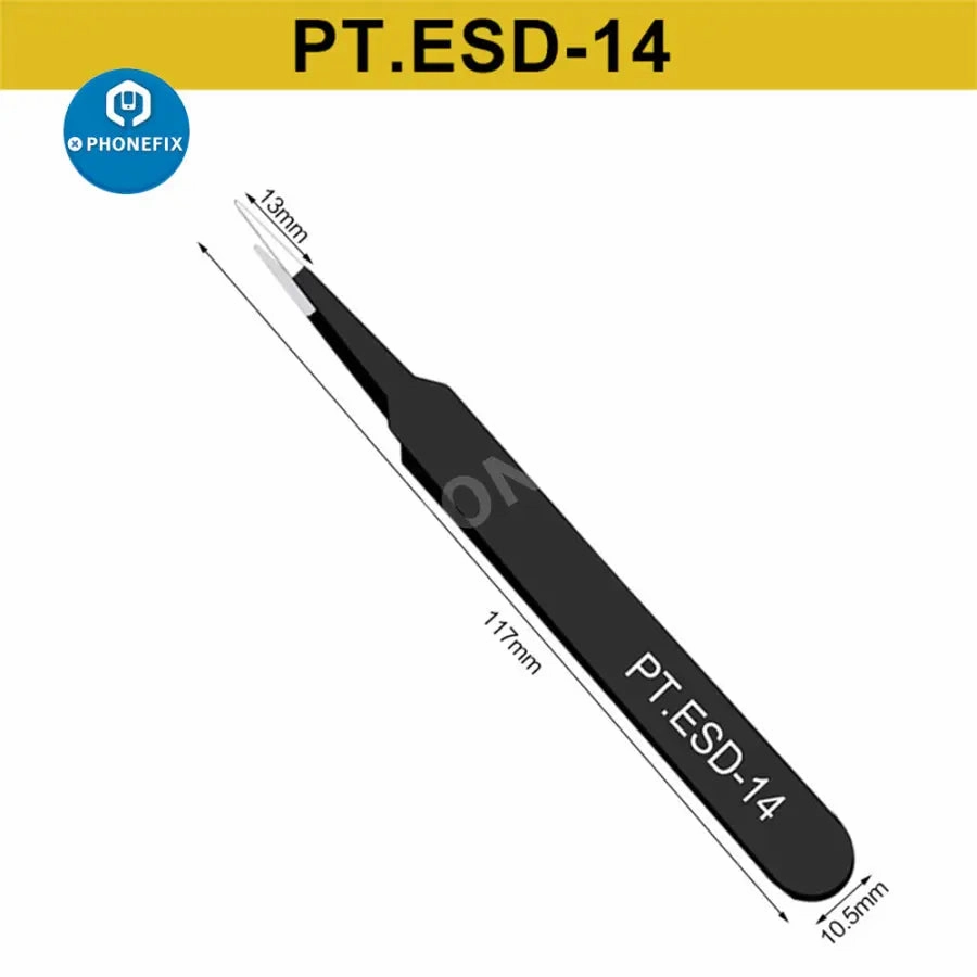 Anti-static Stainless Steel Curved Straight Tweezers For Phone Repair Tool