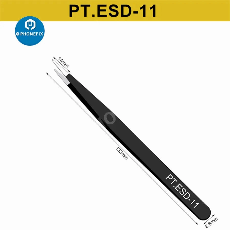 Anti-static Stainless Steel Curved Straight Tweezers For Phone Repair Tool