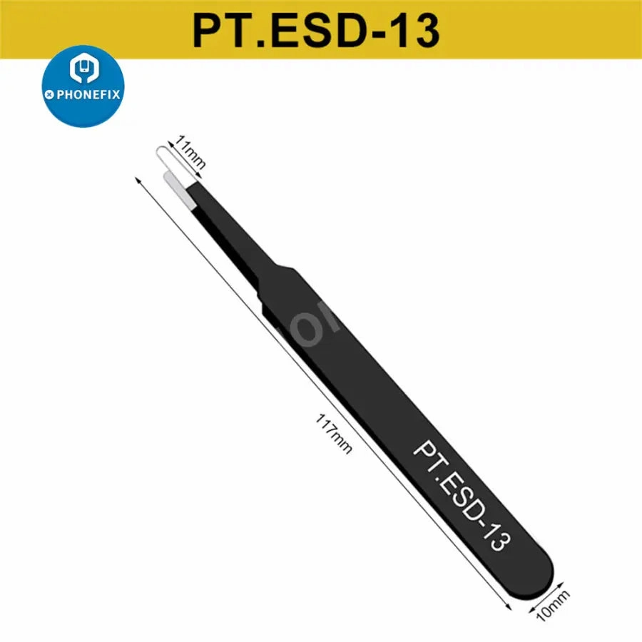 Anti-static Stainless Steel Curved Straight Tweezers For Phone Repair Tool