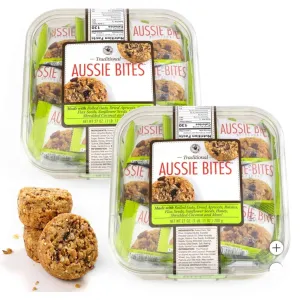 Aussie's Bites – 27 oz (2 Pack) – Made with Rolled Oats, Dried Apricots, Raisins, Flax & Sunflower Seeds, Coconut & Honey – Individually Wrapped Bites. Custom Bundled by MOOCHI