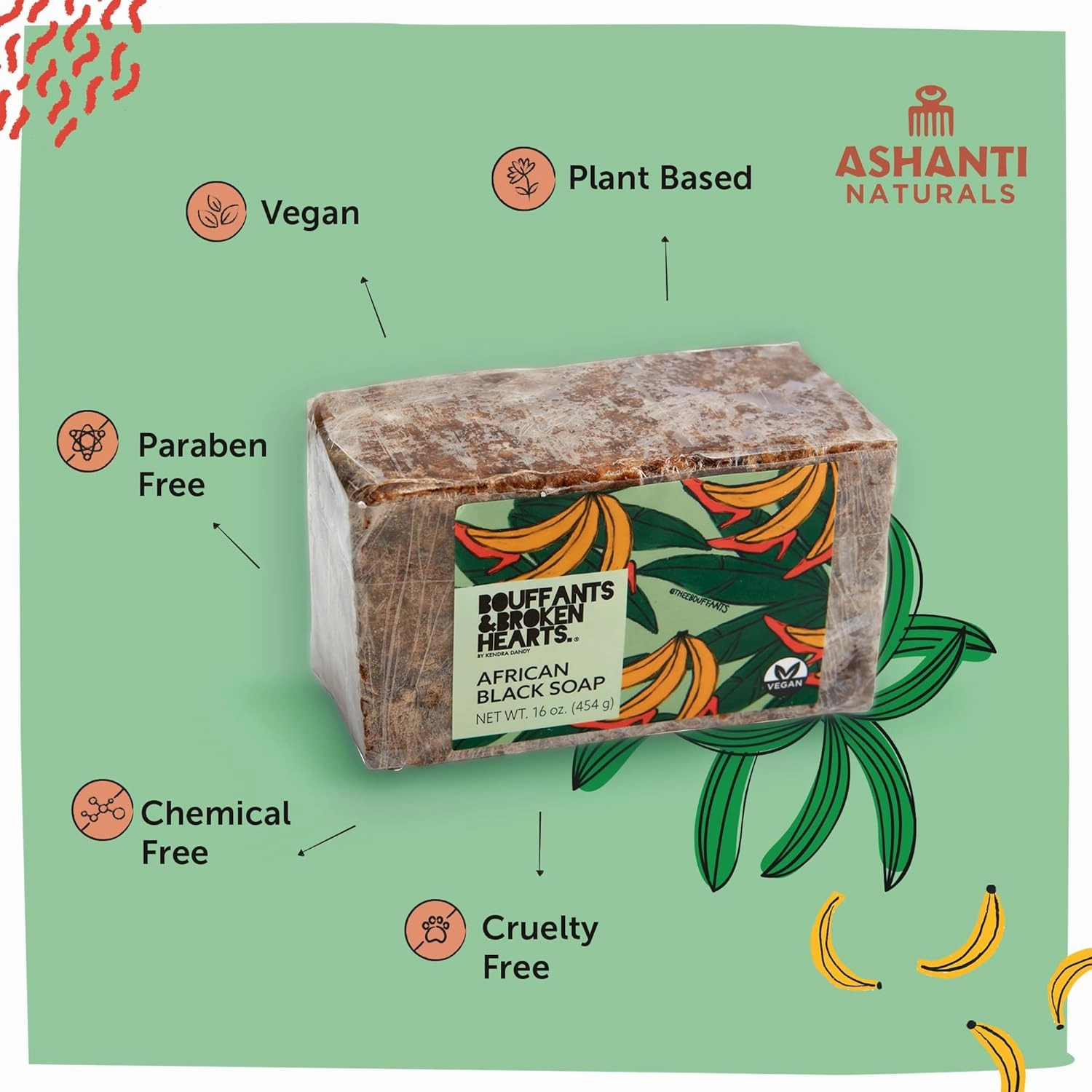 Authentic African Black Soap Bar | Cleansing and Nourishing Black African Soap Bar| Acne Bar Soap with Shea Butter and Coconut Oil (16oz)