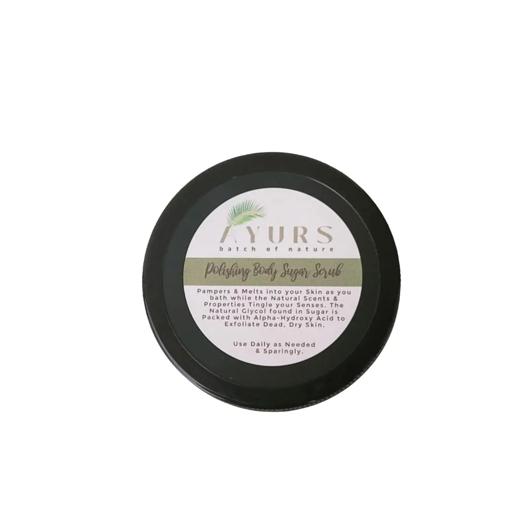 Ayurvedic Body Scrub with Coconut Oil infused with Indian Herbs, Organic Sugar to Exfoliate, Moisturize & Nourishing for Smooth, Silky Skin - 8oz