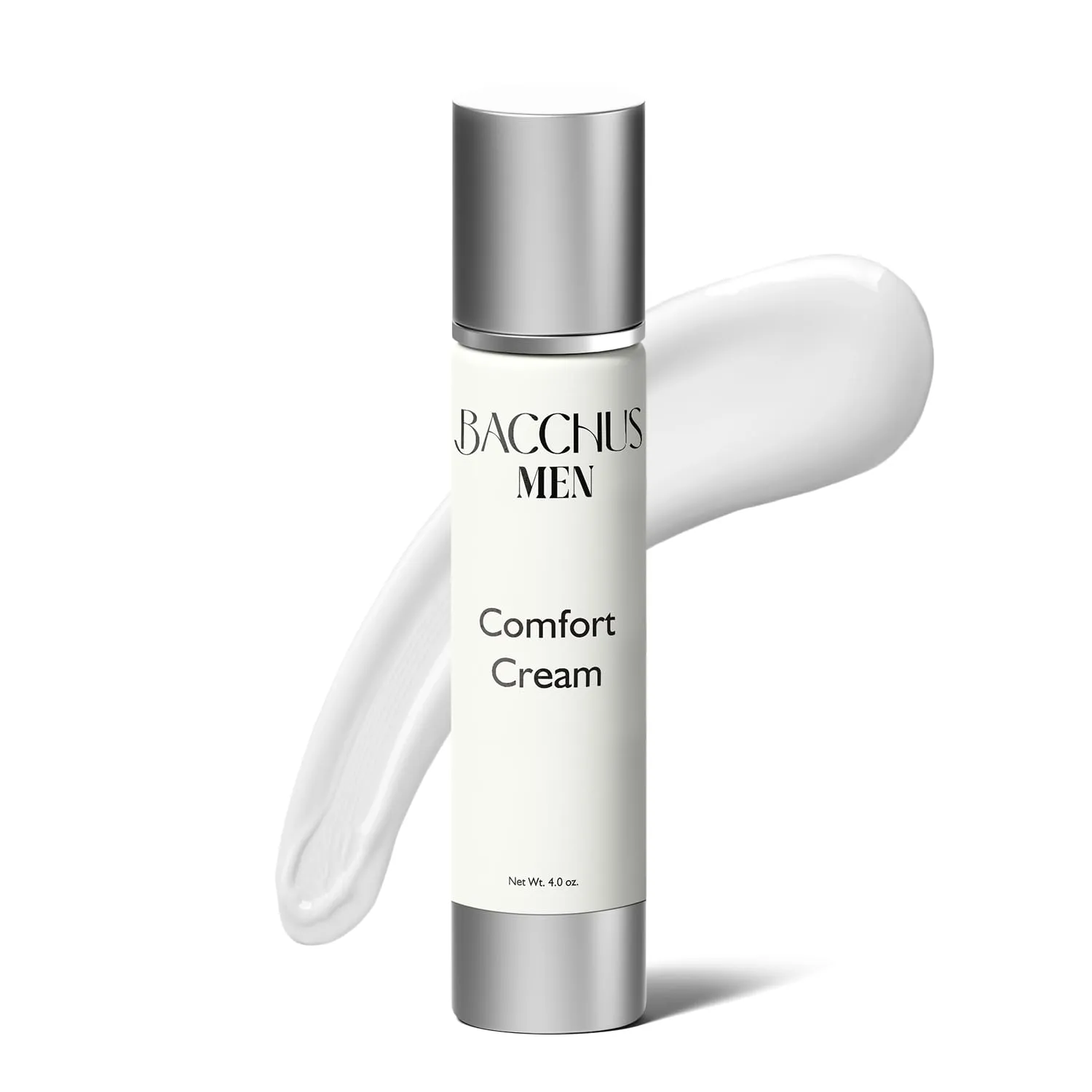 Bacchus Men Comfort Body Cream, Deep Moisturizing & Hydrating Cream for Dry and Sensitive Skin - Natural & Organic Skin Cream with Coconut & Arnica Oil, Aloe & Ivy Extract | Made in USA | 4 oz