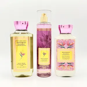 Bahamas Passionfruit & Banana Flower 3-Piece Bath Bundle | Daily Nourishing Body Lotion, Body Wash and Fine Fragrance Mist