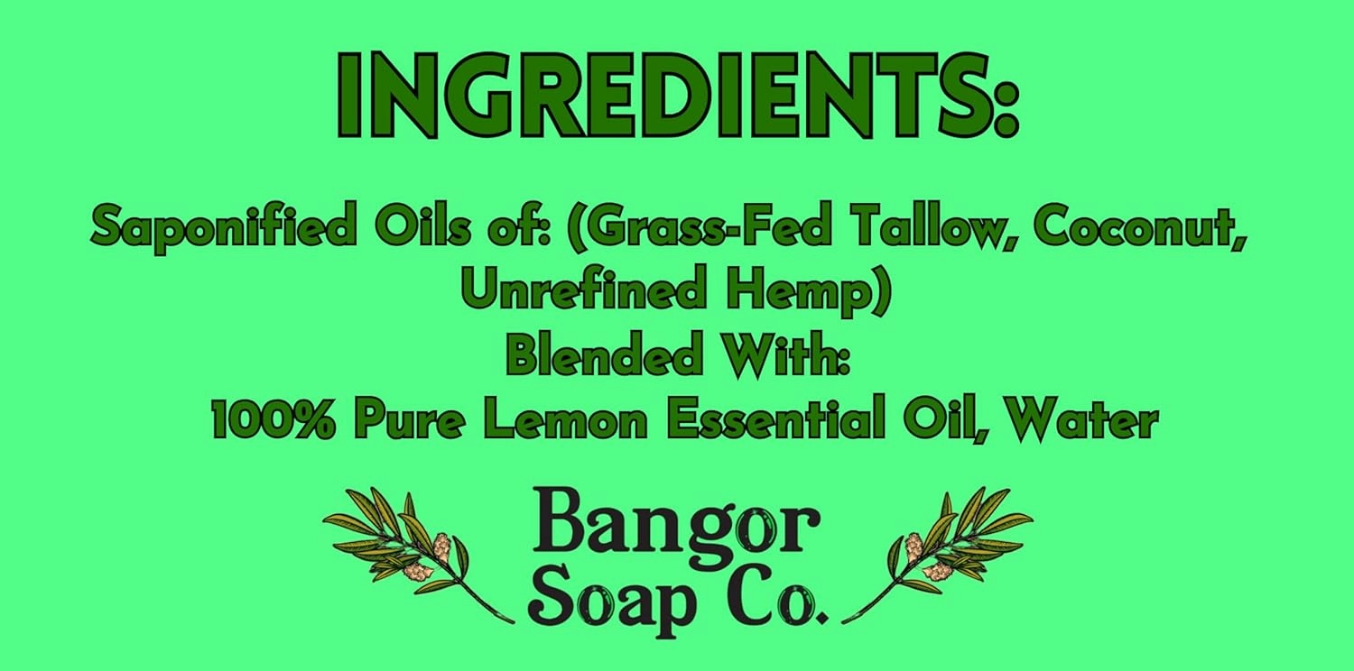 Bangor Soap Co.'s COOLING TEA TREE EUCALYPTUS Pure, Natural Soap Bars, The FINEST Tallow, Coconut, and Hemp, NOTHING Artificial, NOTHING Superficial for A Smooth, Nourishing Lather (3-Pack)…