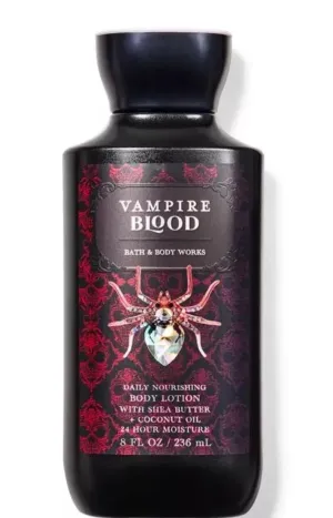 Bath and Body VAMPIRE BLOOD Daily Nourishing Body Lotion 8 FL OZ with Shea Butter   Coconut Oil 24 Hour Moisture Fragrance Notes Red Berries, Night-Blooming Jasmine, Petrifying Plum