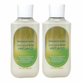 Bath and Body Work Coconut Lime Verbena 2 Pack Daily Nourishing Body Lotion Bundle - Full Size