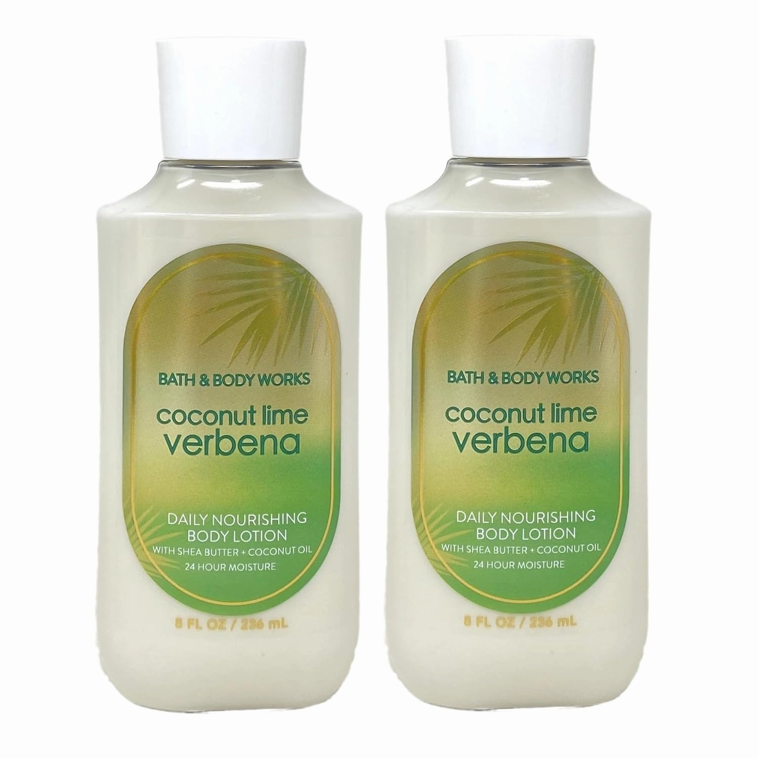Bath and Body Work Coconut Lime Verbena 2 Pack Daily Nourishing Body Lotion Bundle - Full Size