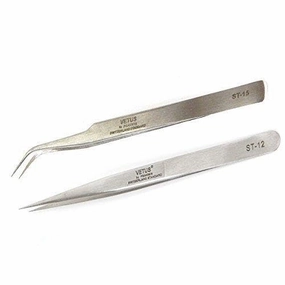 Best Pair VETUS TS12 TS15 Precise Straight Curved Tweezers For Eyelash Extension (2 pairs)