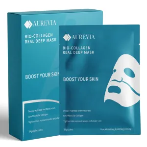 Bio-Collagen Hydrogel Face Mask - Overnight Hydrating, Moisturizing & Firming Sheet Mask for Women- Anti-Aging, Pore Minimizing Skincare for Glowing Skin