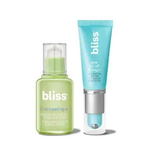 Bliss Disappearing Act Niacinamide Serum & Eye Do All Things Eye Gel: Pore Minimizer Smooths Complexion - Depuff   Brighten Eyes - Vegan & Cruelty Free