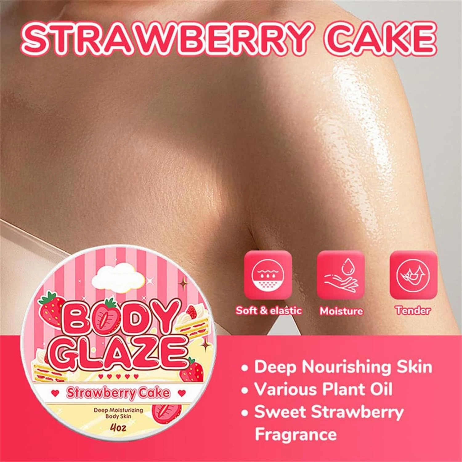 Body Glaze Body Butter Donut, Body Glaze Donut, Body Drops Body Oil, Scent From Heaven, Moisturizer Set For Women Skin, Leaves Skin Soft And Radiant Without Being Greasy, For Dry Skin (Coconut)