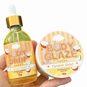 Body Glaze Body Butter Donut, Body Glaze Donut, Body Drops Body Oil, Scent From Heaven, Moisturizer Set For Women Skin, Leaves Skin Soft And Radiant Without Being Greasy, For Dry Skin (Coconut)