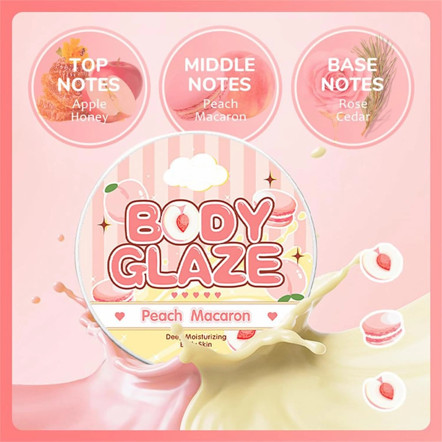 Body Glaze Body Butter Donut, Body Glaze Donut, Body Drops Body Oil, Scent From Heaven, Moisturizer Set For Women Skin, Leaves Skin Soft And Radiant Without Being Greasy, For Dry Skin (Coconut)