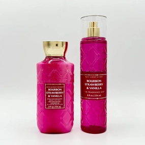 Bourbon Strawberry & Vanilla 2-Piece Bath Bundle | Daily Nourishing Body Lotion and Fine Fragrance Mist
