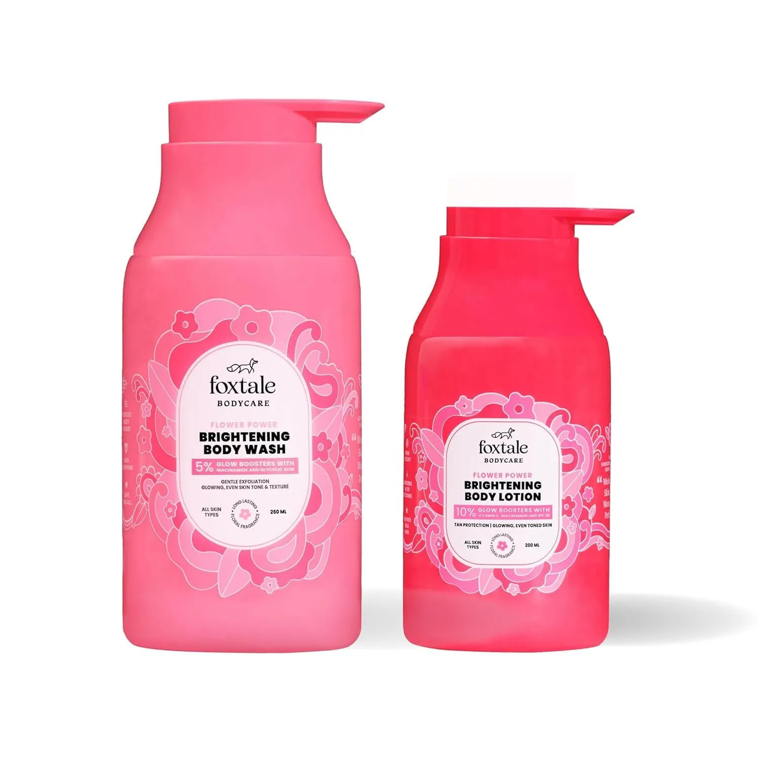 Brightening Body Wash & Body Lotion SPF 30 | With Glycolic Acid, Niacinamide, Vitamin C | For Smooth & Glowing Skin | 6  hrs Odor Control | Long Lasting Fragrance | All Skin Types | 250 ml