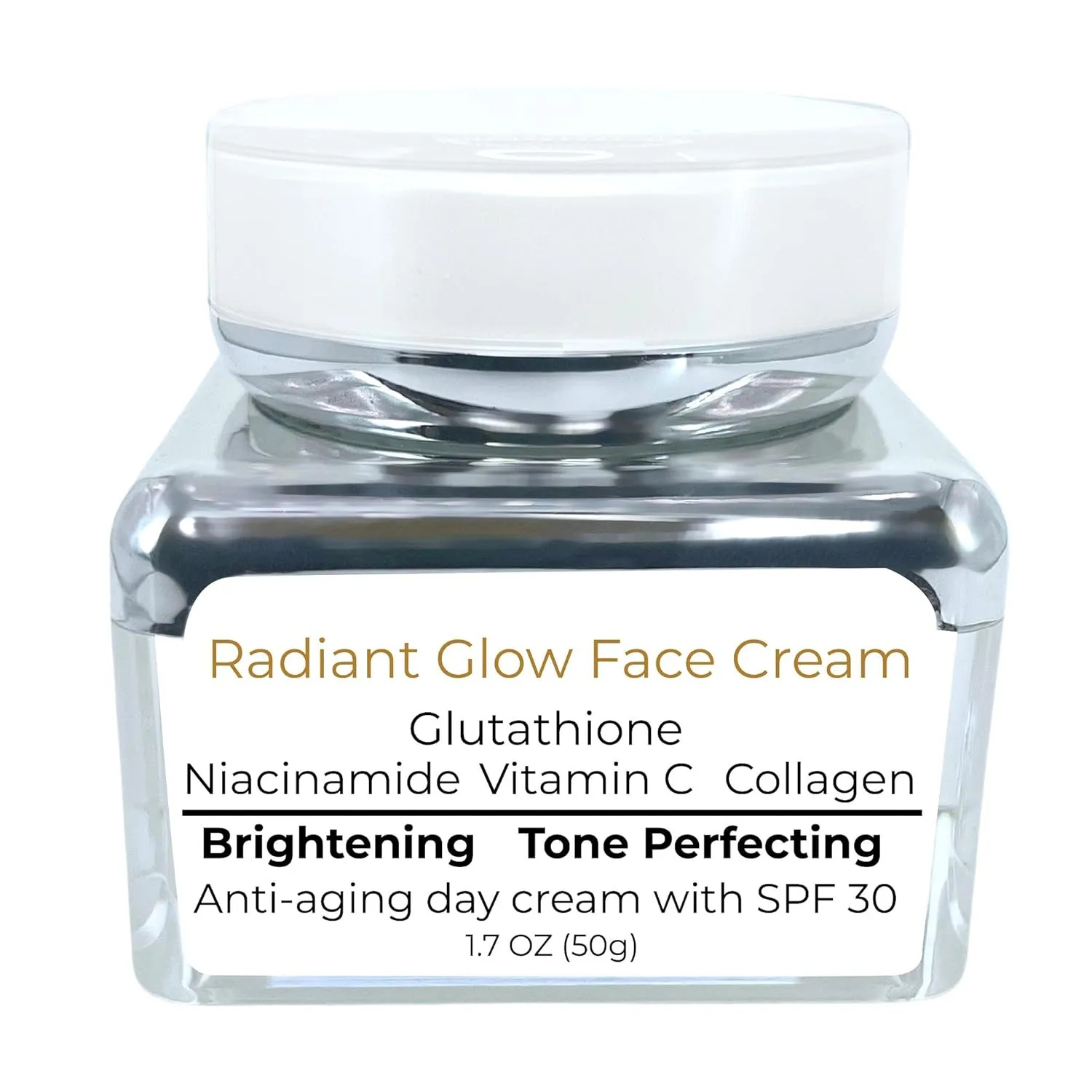 Brightening Face Cream - with Niacinamide, Collagen, Glutathione & Vitamin C | Reduces Fine Lines and Wrinkles 50g/1.7 OZ.