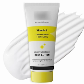 Brightening Body Lotion with Ceramides | Alpha Arbutin, Camu Camu & Vitamin C | All Skin Types | For Bright, Moisturized & Glowing Skin | 200 ml