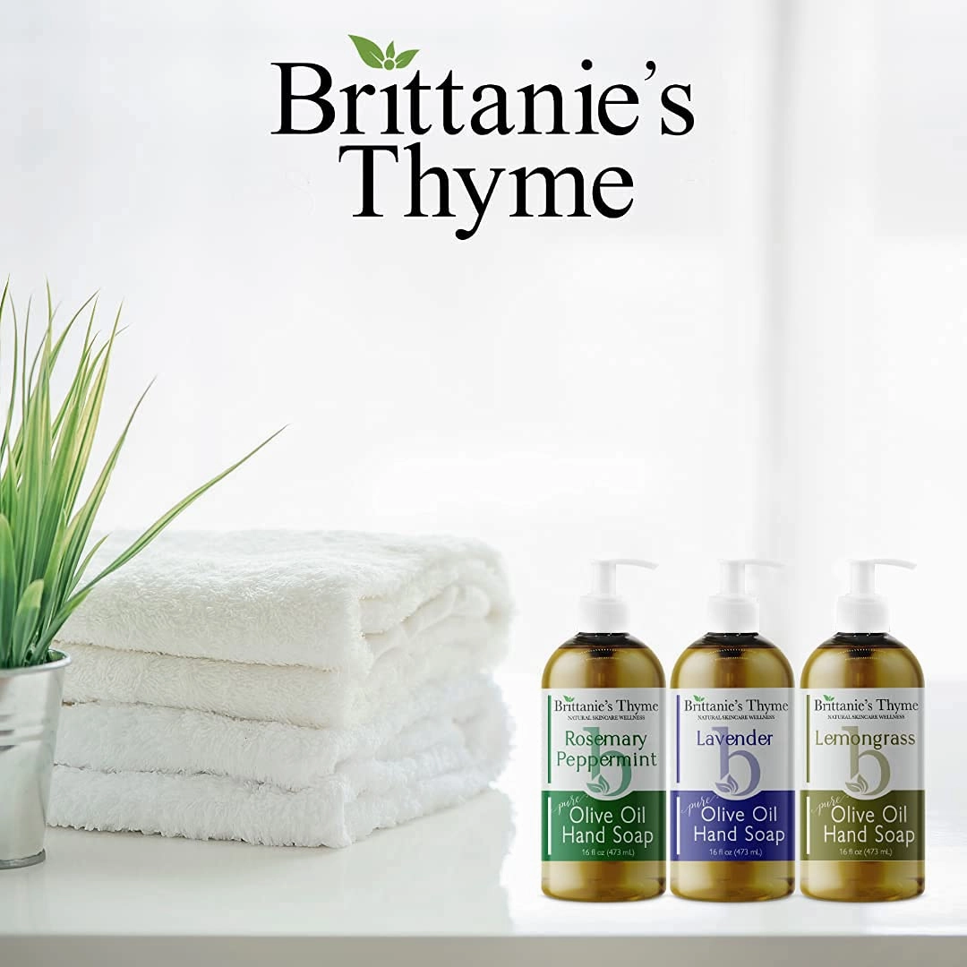 Brittanie’s Pure Castile Liquid Soap Refill, Lavender/Lemongrass/Rosemary, 16 Ounce Pack of 3 | Dish Soap, Hair & Body, Home, Gentle and Pure, Made with Natural Luxurious Oils, Vegan & Gluten Free