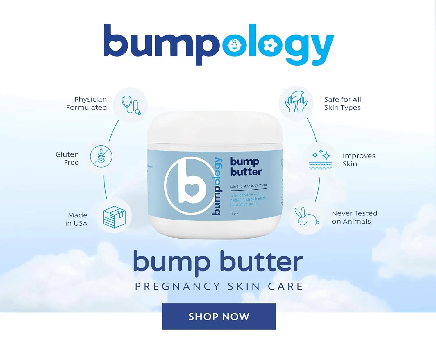 Bumpology Bump Butter Stretch Mark Moisturize Cream | 2-in-1 Powerful Butters   Oils | Physician Formulated | Hydrating Body Lotion | Pregnancy Safe | Made in USA