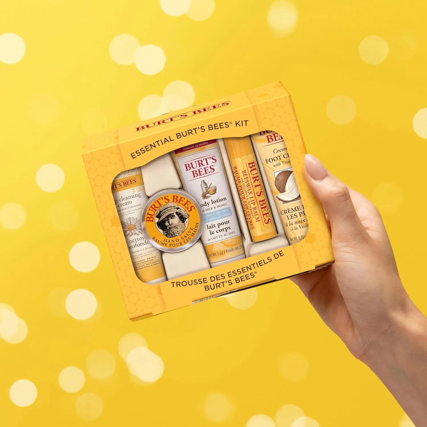 Burt's Bees Gifts Ideas - Essential Everyday Beauty Set, 5 Travel Size Products - Deep Cleansing Cream, Hand Salve, Body Lotion, Foot Cream and Lip Balm
