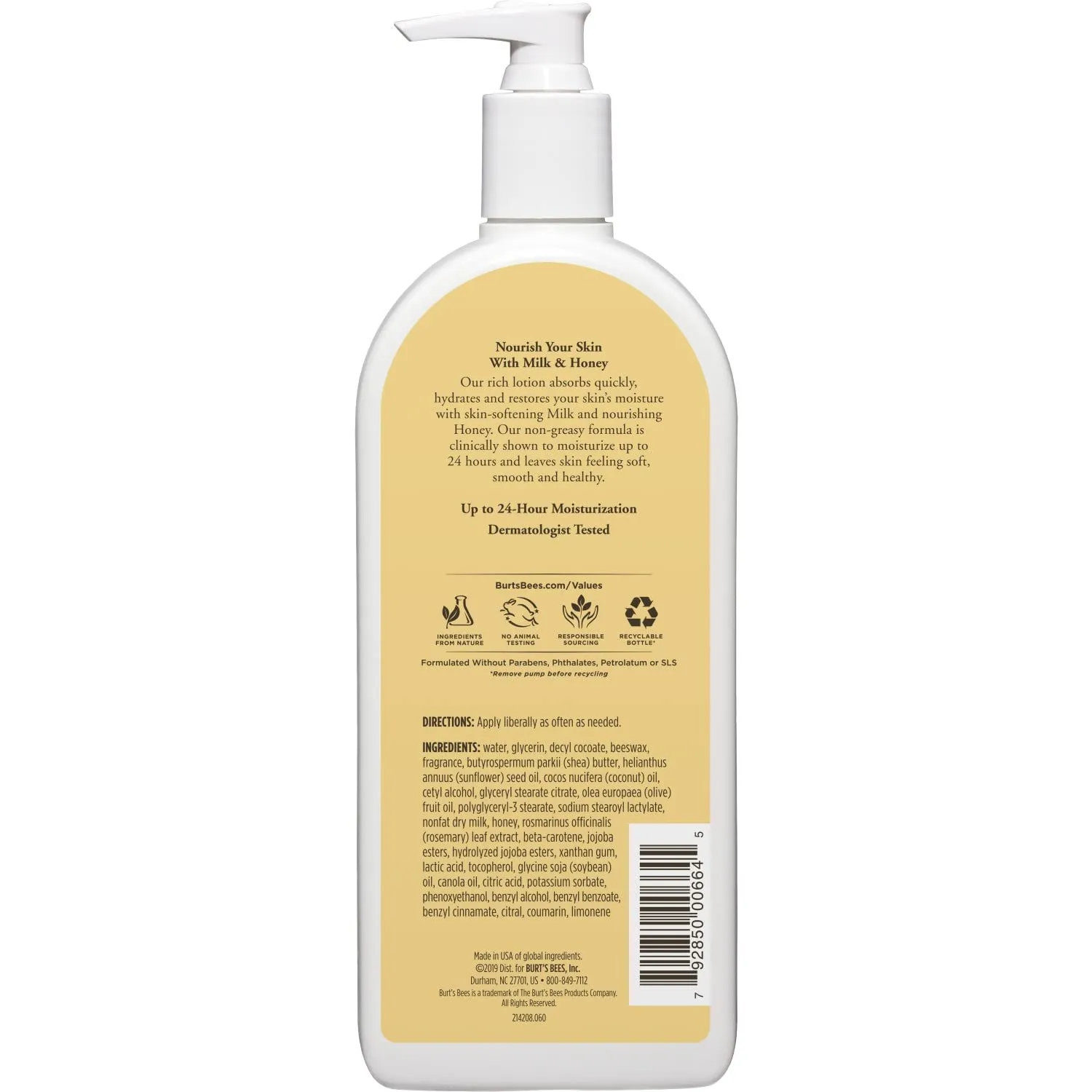 Burt's Bees Milk and Honey Body Lotion, 12 Ounces (Pack of 3)