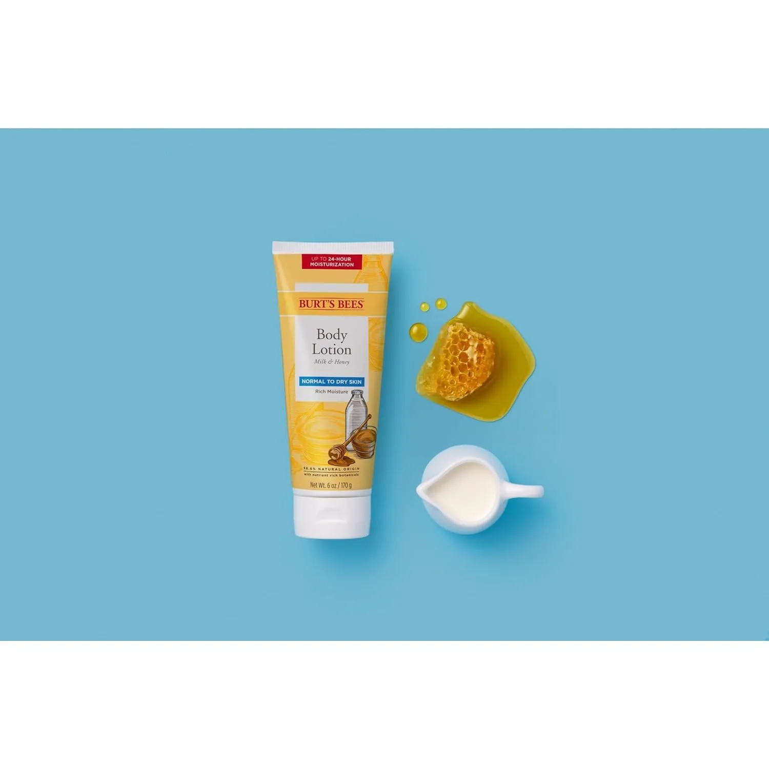 Burt's Bees Naturally Nourishing Milk & Honey Body Lotion 6 oz (Pack of 2)