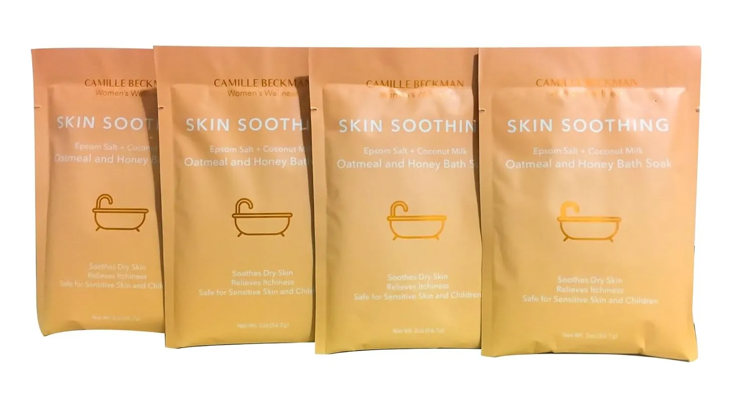 Camille Beckman Oatmeal & Honey Bath Soak, Skin Soothing, 2 Oz (Pack of 4)