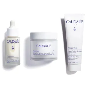 Caudalie Vinoperfect Brightening Trio, Vinoperfect Dark Spot Serum Vitamin C Alternative 30 mL, Dark Spot Brightening Moisturizer with Niacinamide 50 mL, and Glycolic Peel Mask 75 mL