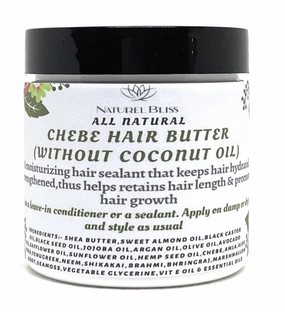 Chebepowder Hair Growth Butter(No Coconut Oil)/Chebepowder with Aloe vera/Amla Powder/Jamaican Black Castor Oil/Fenugreek (Unscented, 4 oz)