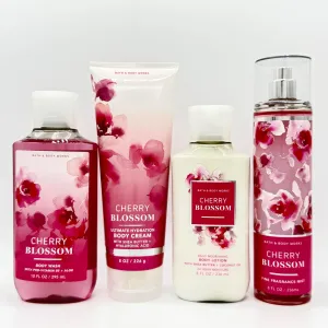 Cherry Blossom Bath & Body 4-Piece Bundle | Body Wash, Ultimate Hydration Body Cream, Daily Nourishing Body Lotion and Fine Fragrance Mist