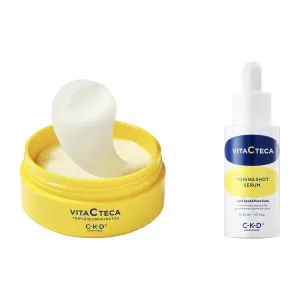 CKD Vitamin C Tone & Treat Skincare Bundle – Vita C Teca Brightening Serum   Triple Blemish Under Eye Hydrogel Patches – Even Tone, Reduce Dark Spots & Puffiness