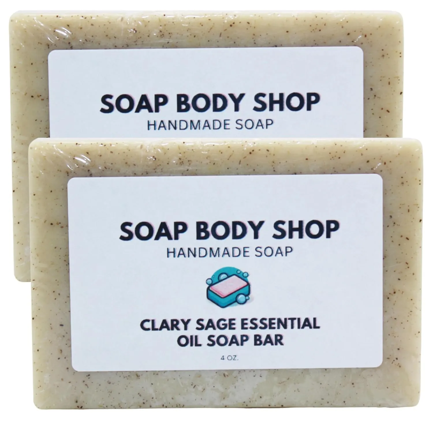 Clary Sage Handmade Soap Bar with Sage Powder, Clary Sage Essential Oil, Jojoba Oil & Goat’s Milk – Natural Moisturizing and Nourishing Skincare, Gentle & Soothing 4 oz. (2 Pack)