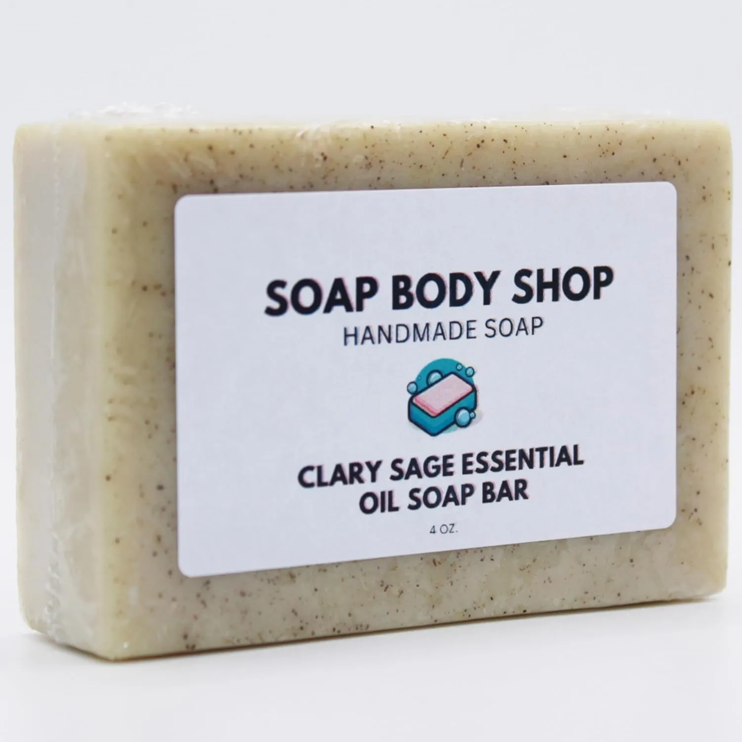 Clary Sage Handmade Soap Bar with Sage Powder, Clary Sage Essential Oil, Jojoba Oil & Goat’s Milk – Natural Moisturizing and Nourishing Skincare, Gentle & Soothing 4 oz. (2 Pack)