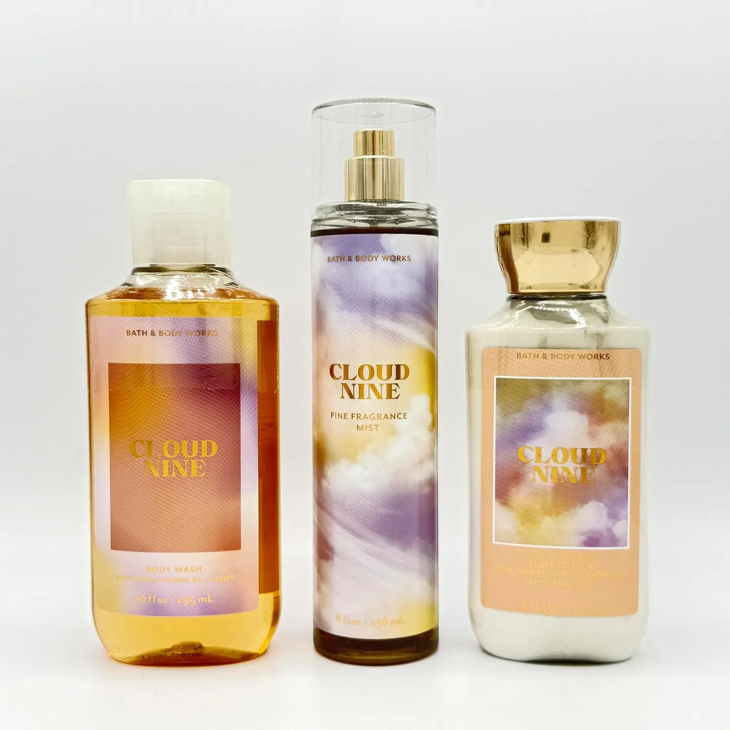 Cloud Nine Bath & Body 3-Piece Bundle | Body Wash, Fine Fragrance Mist and Daily Nourishing Body Lotion