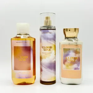 Cloud Nine Bath & Body 3-Piece Bundle | Body Wash, Fine Fragrance Mist and Daily Nourishing Body Lotion