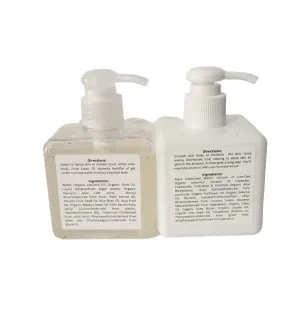 Coconut & Lemongrass Organic Body Wash & Body Crème Set (8 Oz Body Wash & Crème Bottles)